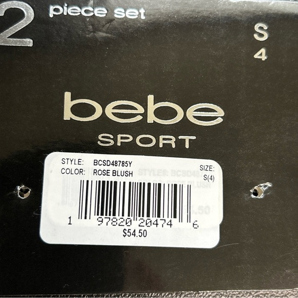 New BEBE 2 Piece Velour Rose Blush Toddler Size 4 Sweatsuit Cozy‎ Rhinestone ￼ - Picture 11 of 15